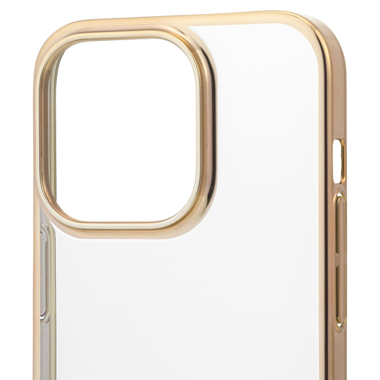 【2023 iPhone 15 Pro専用】サイドメッキ  iPhone 背面ケース(ゴールド)