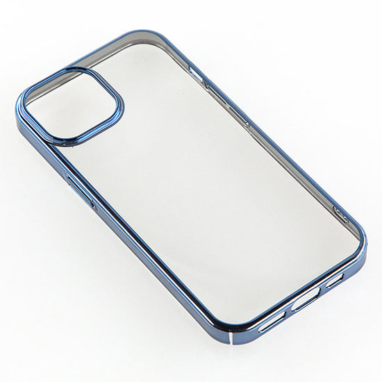 2023 iPhone 15専用】サイドメッキ iPhone 背面ケース(ブルー