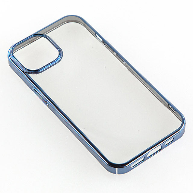【2023 iPhone 15専用】サイドメッキ  iPhone 背面ケース(ブルー)