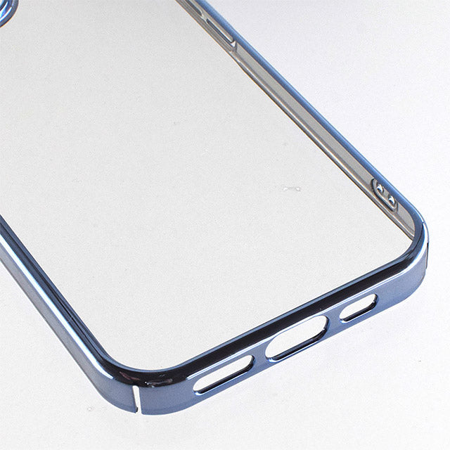 【2023 iPhone 15専用】サイドメッキ  iPhone 背面ケース(ブルー)