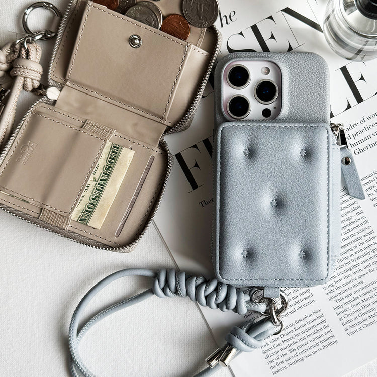 【MagSafe アクセサリー】Mag Coin Case with Hand Strap(pale blue)