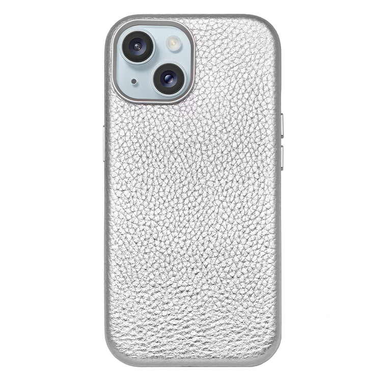 Rich in color Leather Mag Case iPhoneケース スマホケース(silver)