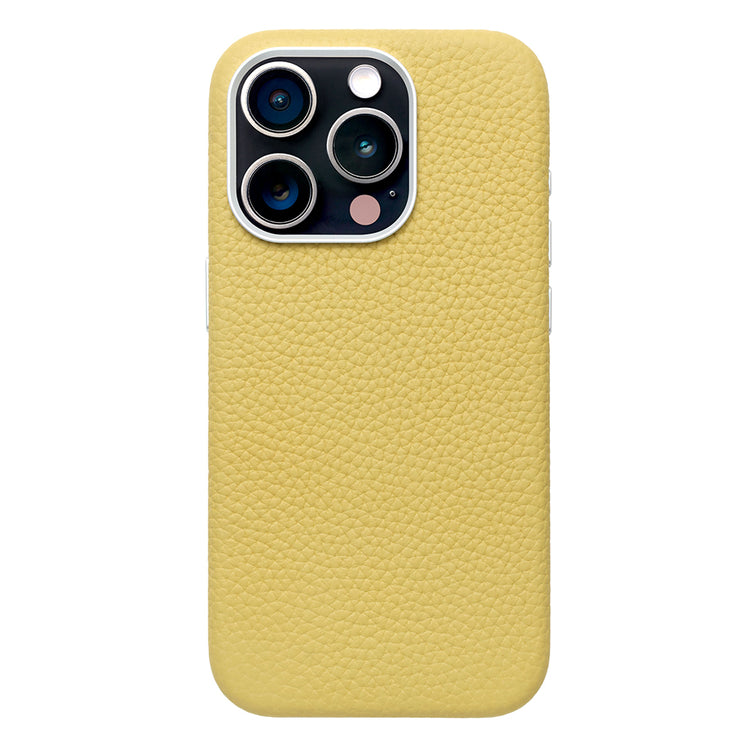 Rich in color Leather Mag Case iPhoneケース スマホケース(banana yellow)