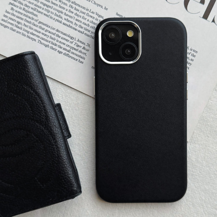 Real Leather Mag Case  iPhoneケース スマホケース (BLACK)