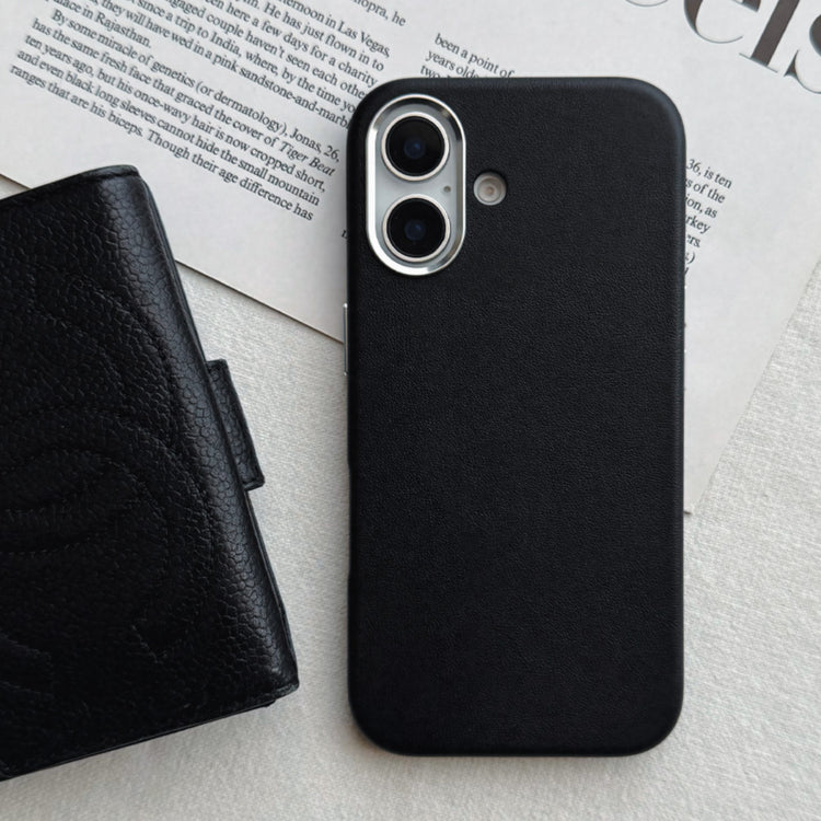 Real Leather Mag Case  iPhoneケース スマホケース (BLACK)