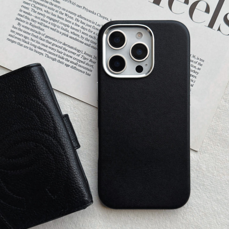 Real Leather Mag Case  iPhoneケース スマホケース (BLACK)