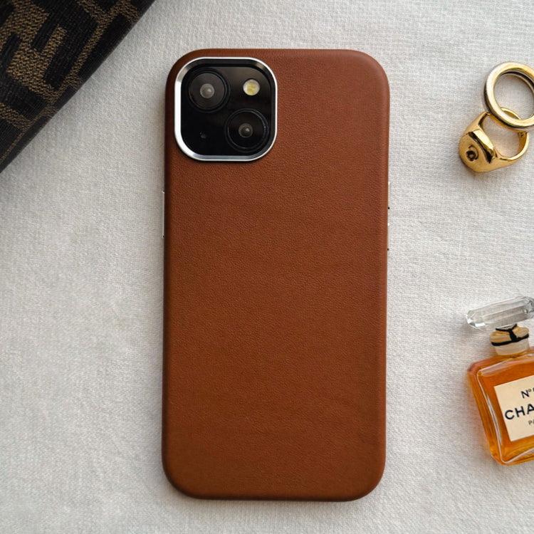 Real Leather Mag Case  iPhoneケース スマホケース (BROWN)