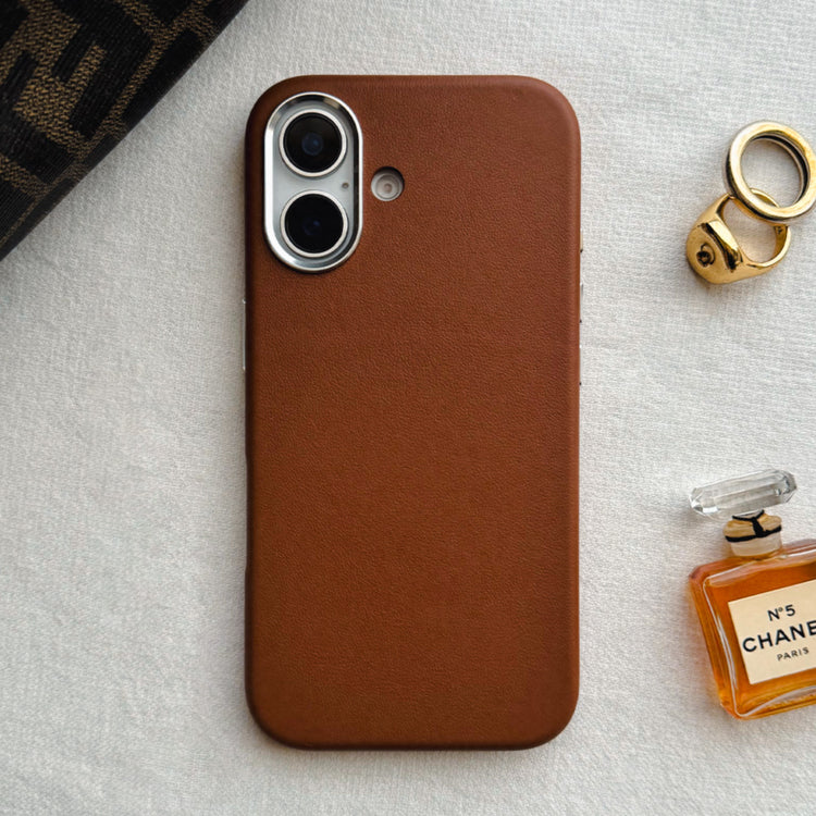 Real Leather Mag Case  iPhoneケース スマホケース (BROWN)