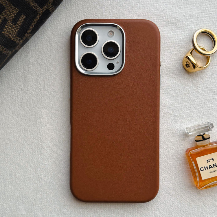 Real Leather Mag Case  iPhoneケース スマホケース (BROWN)