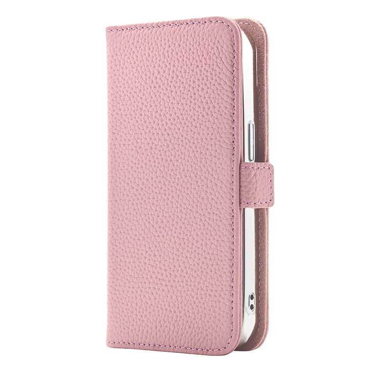 Rich in color Leather Book 手帳型ケース iPhoneケース スマホケース(peach pink)