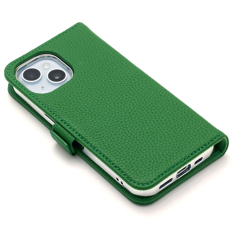 【iPhone15/14/13兼用】Rich in color Leather Book 手帳型ケース iPhoneケース スマホケース(silver)