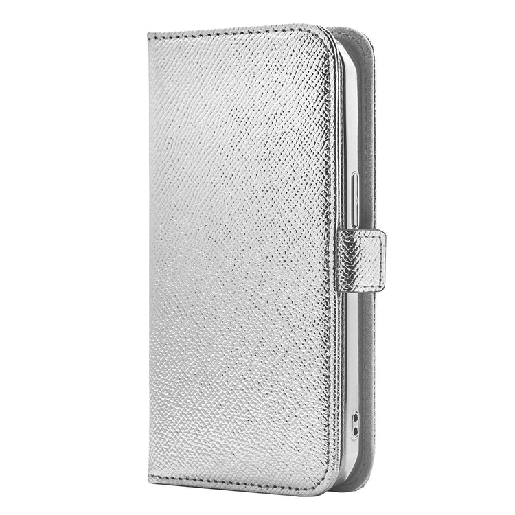 Rich in color Leather Book 手帳型ケース iPhoneケース スマホケース(silver)