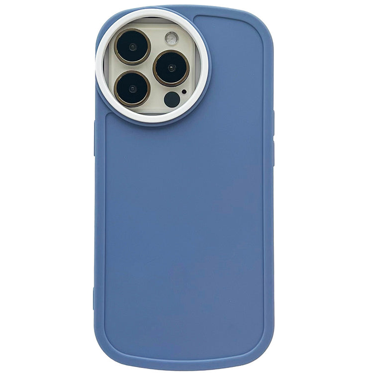【iPhone 13 Pro専用】ラウンドカメラ iPhone 背面ケース(ブルー)