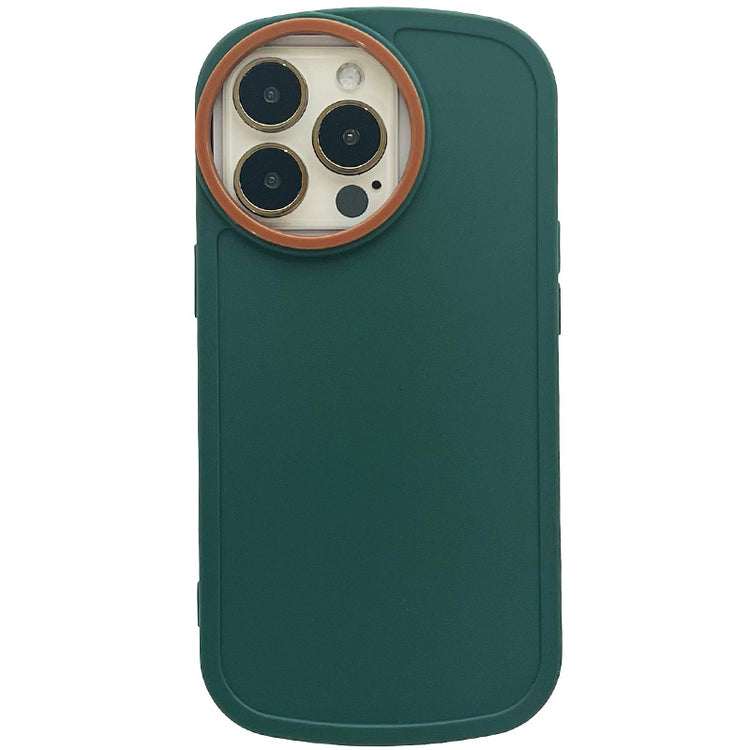 【iPhone 13 Pro専用】ラウンドカメラ iPhone 背面ケース(グリーン)