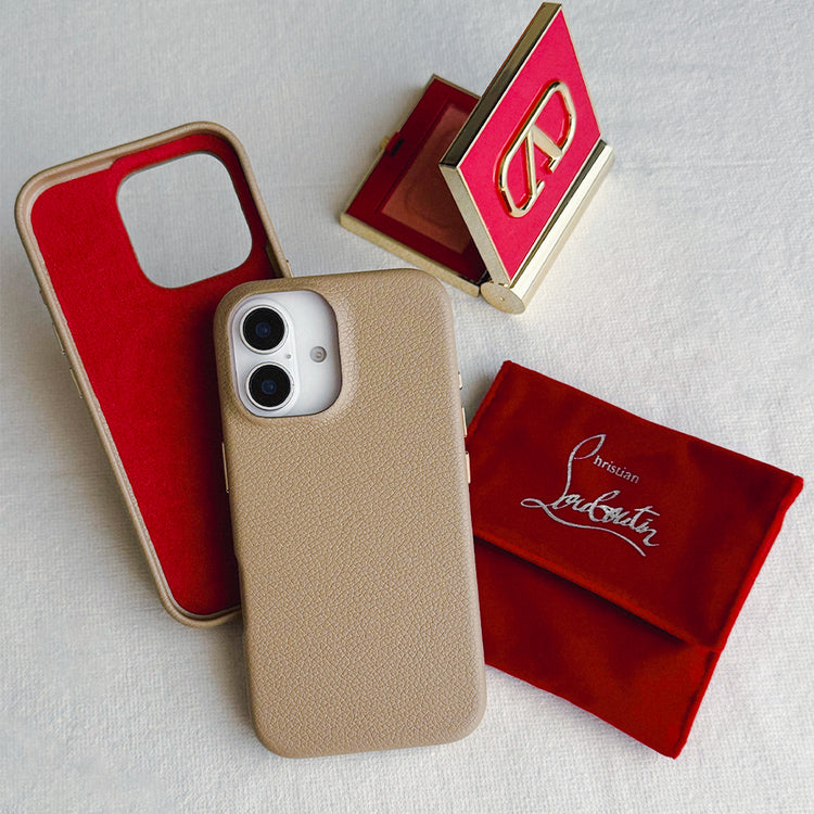 Tone Switch Mag Case  レザーケース iPhoneケース スマホケース(BEIGE×RED)