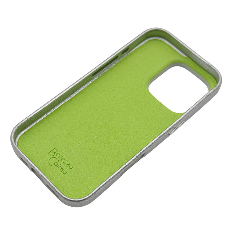 Tone Switch Mag Case レザーケース iPhoneケース スマホケース(SILVER×LIME)