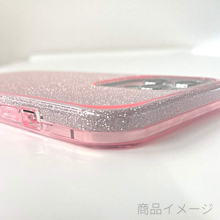 【iPhone 13Pro専用】シャイニー iPhone 背面ケース(ピンク)