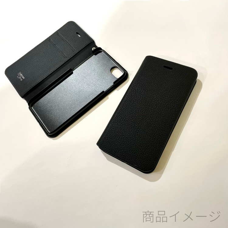 【iPhone SE(第3世代 )/SE(第2世代 )/8/7/6s/6 ケース】スタンド機能付き 手帳型 (ブラック)