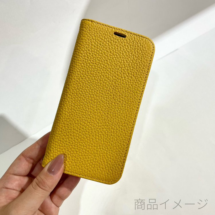 【iPhone13Pro専用】 REAL LEATHER iPhone 手帳型ケース(イエロー)