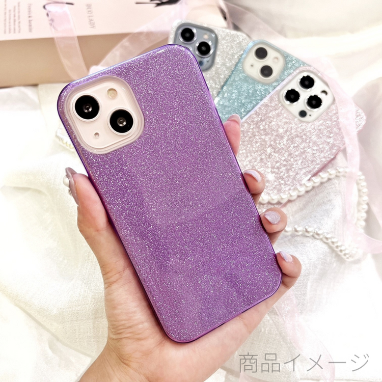 【iPhone 13Pro専用】シャイニー iPhone 背面ケース(ピンク)