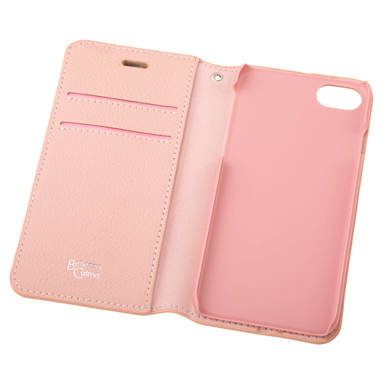 【iPhone SE(第3世代 )/SE(第2世代 )/8/7/6s/6 ケース】スタンド機能付き 手帳型 (ピンク)