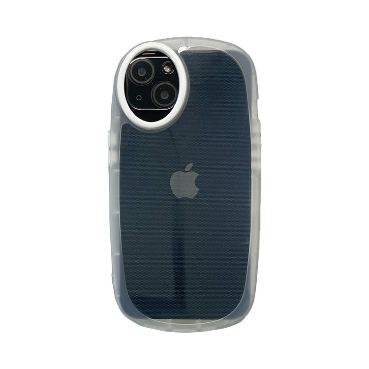 【iPhone 13専用】 ラウンドカメラ iPhone 背面ケース(ホワイト)
