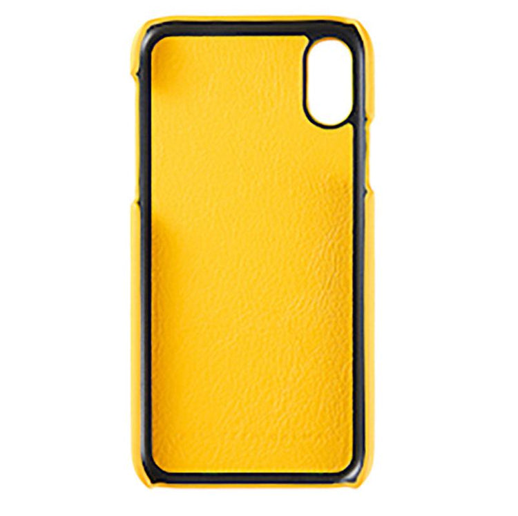 【iPhone XS/X専用】Leather Shell iPhone 背面ケース(イエロー)