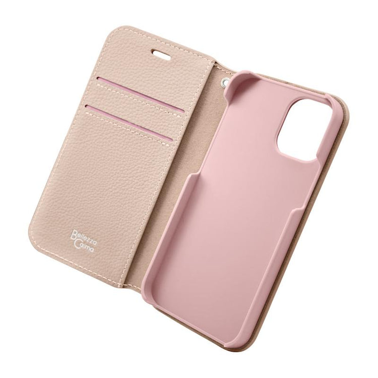 【iPhone 12 mini専用】スタンド機能付き iPhone 手帳型ケース(ピンク)