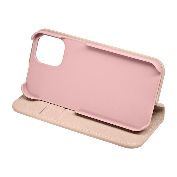 【iPhone 12 mini専用】スタンド機能付き iPhone 手帳型ケース(ピンク)