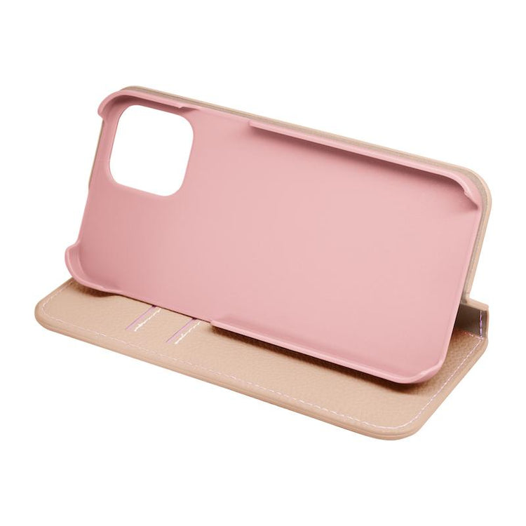 【iPhone 12/12 Pro専用】スタンド機能付き iPhone 手帳型ケース(ピンク)