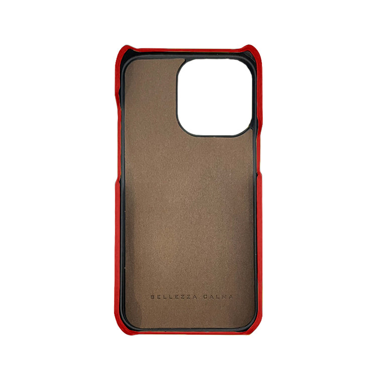 【iPhone13Pro専用】 REAL LEATHER iPhone 背面ケース(レッド)
