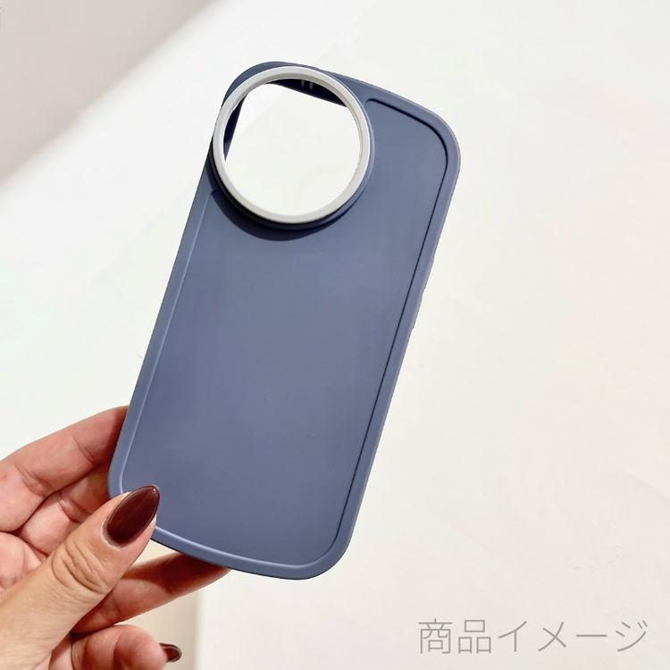 【iPhone 13 Pro専用】ラウンドカメラ iPhone 背面ケース(ブルー)